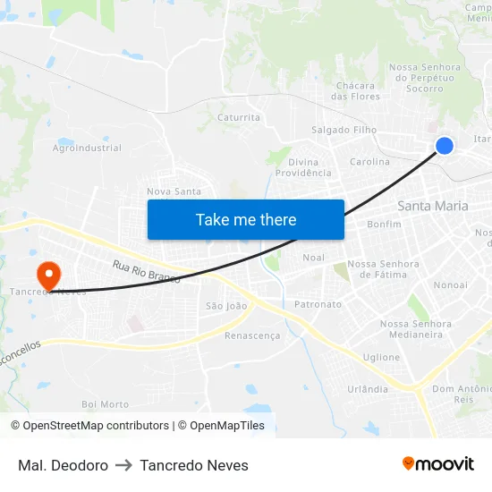 Mal. Deodoro to Tancredo Neves map