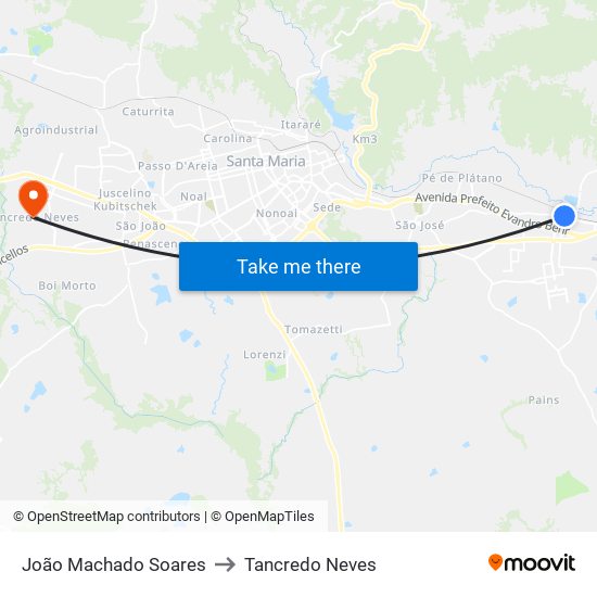 João Machado Soares to Tancredo Neves map