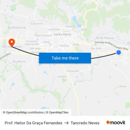 Prof. Heitor Da Graça Fernandes to Tancredo Neves map