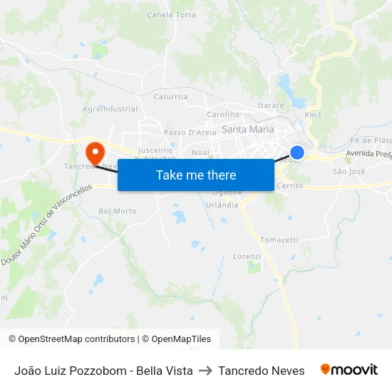 João Luiz Pozzobom - Bella Vista to Tancredo Neves map