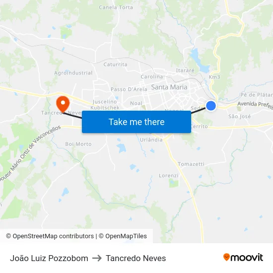 João Luiz Pozzobom to Tancredo Neves map