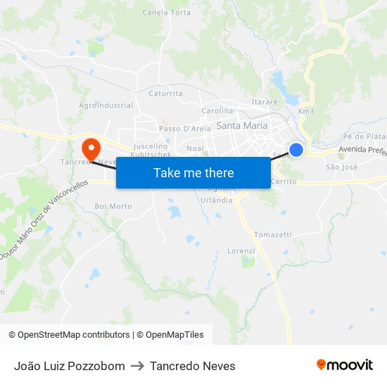 João Luiz Pozzobom to Tancredo Neves map