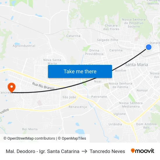 Mal. Deodoro - Igr. Santa Catarina to Tancredo Neves map