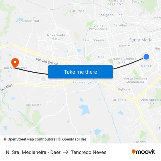 N. Sra. Medianeira - Daer to Tancredo Neves map