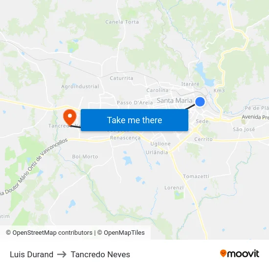 Luis Durand to Tancredo Neves map