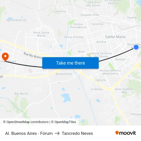 Al. Buenos Aires - Fórum to Tancredo Neves map