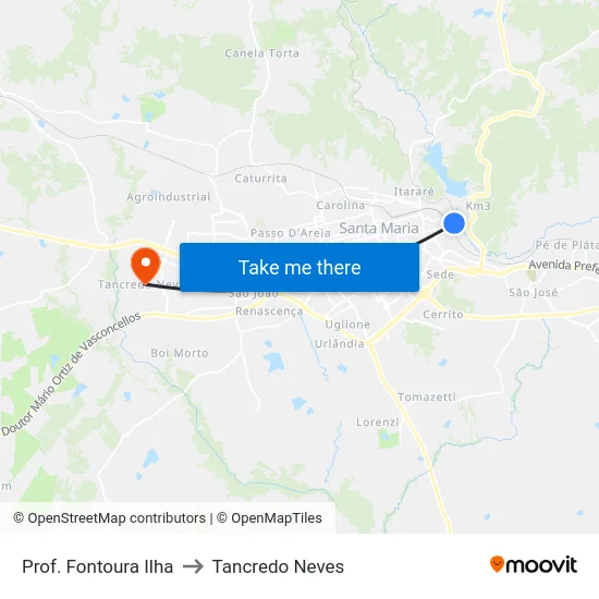 Prof. Fontoura Ilha to Tancredo Neves map