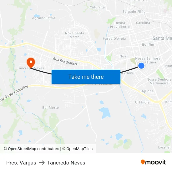 Pres. Vargas to Tancredo Neves map