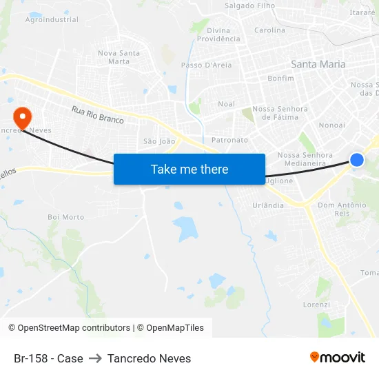 Br-158 - Case to Tancredo Neves map
