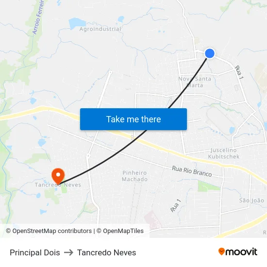 Principal Dois to Tancredo Neves map