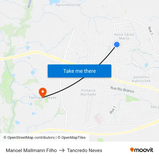 Manoel Mallmann Filho to Tancredo Neves map