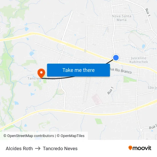 Alcídes Roth to Tancredo Neves map