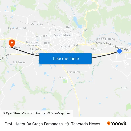 Prof. Heitor Da Graça Fernandes to Tancredo Neves map