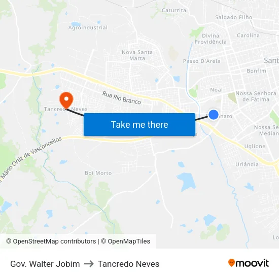 Gov. Walter Jobim to Tancredo Neves map