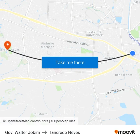 Gov. Walter Jobim to Tancredo Neves map