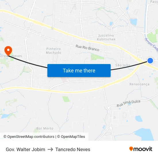Gov. Walter Jobim to Tancredo Neves map