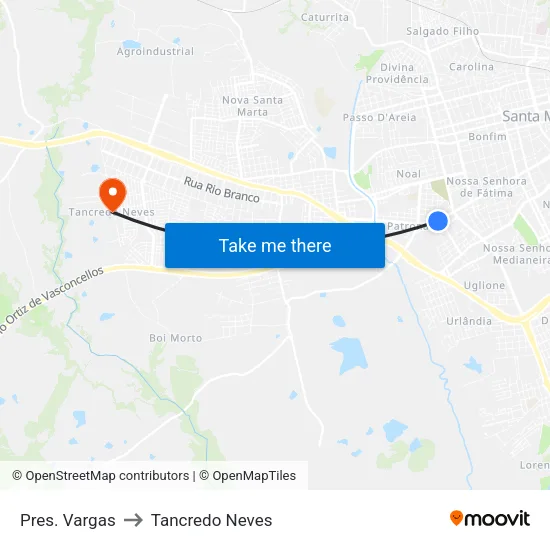 Pres. Vargas to Tancredo Neves map