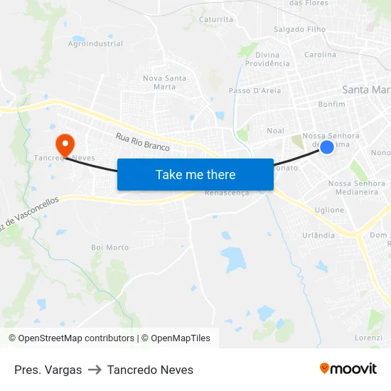 Pres. Vargas to Tancredo Neves map