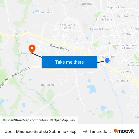 Jorn. Maurício Sirotski Sobrinho - Expresso Medianeira to Tancredo Neves map