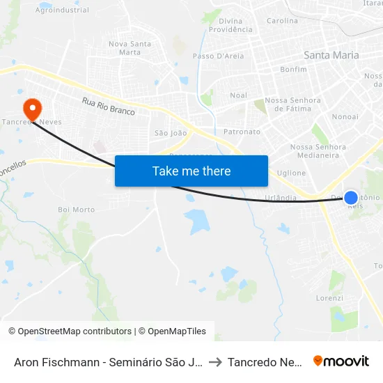 Aron Fischmann - Seminário São José to Tancredo Neves map