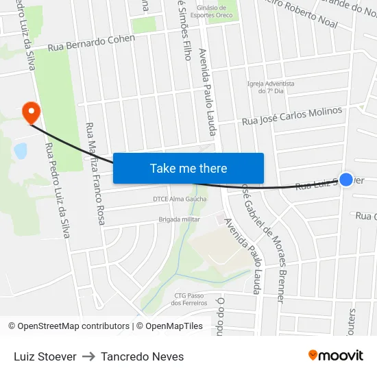 Luiz Stoever to Tancredo Neves map