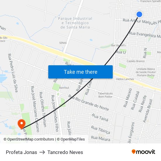 Profeta Jonas to Tancredo Neves map