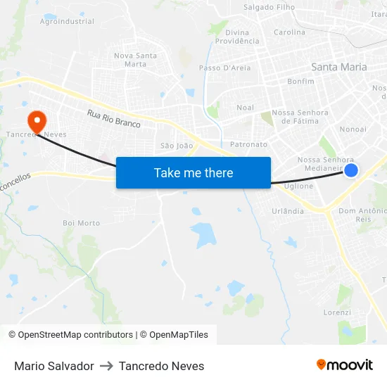 Mario Salvador to Tancredo Neves map