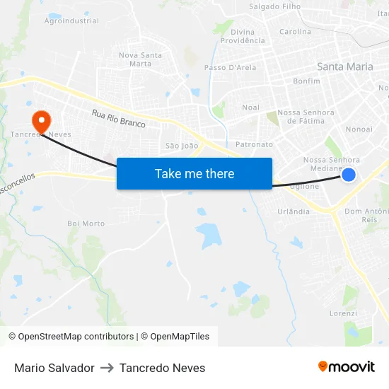 Mario Salvador to Tancredo Neves map