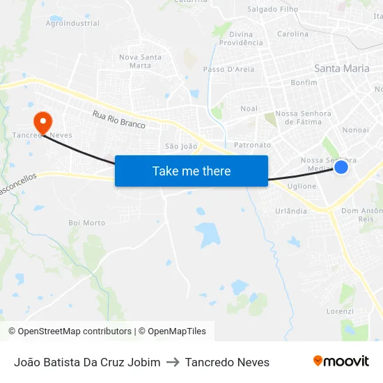 João Batista Da Cruz Jobim to Tancredo Neves map
