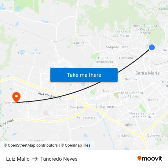 Luiz Mallo to Tancredo Neves map