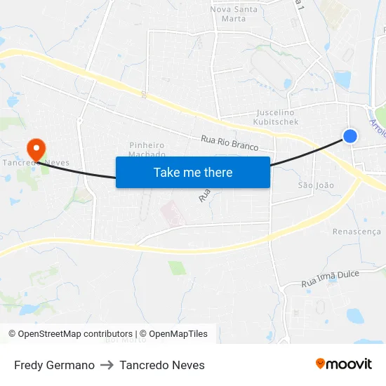 Fredy Germano to Tancredo Neves map