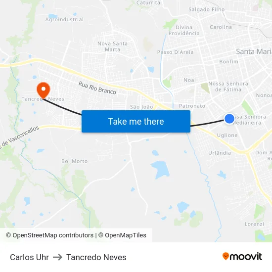 Carlos Uhr to Tancredo Neves map