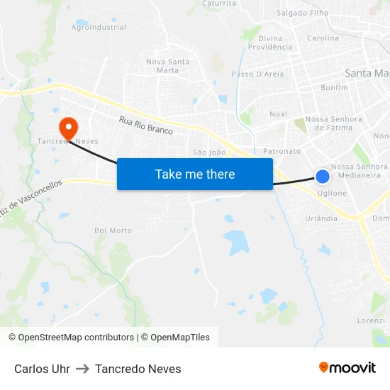 Carlos Uhr to Tancredo Neves map