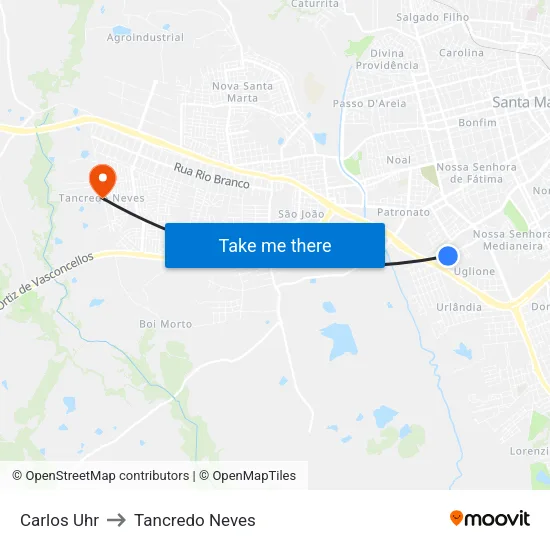 Carlos Uhr to Tancredo Neves map