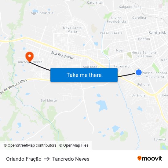 Orlando Fração to Tancredo Neves map