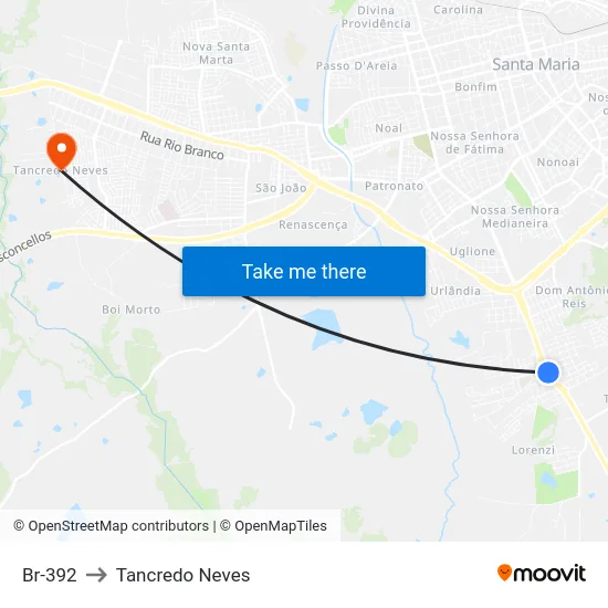 Br-392 to Tancredo Neves map