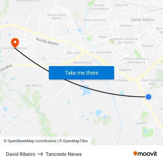 David Ribeiro to Tancredo Neves map