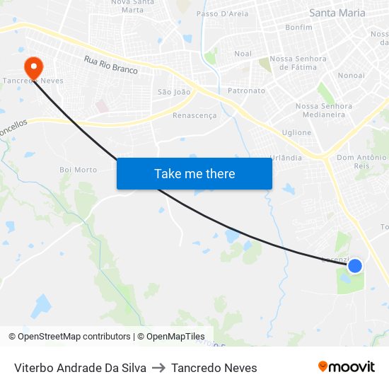 Viterbo Andrade Da Silva to Tancredo Neves map