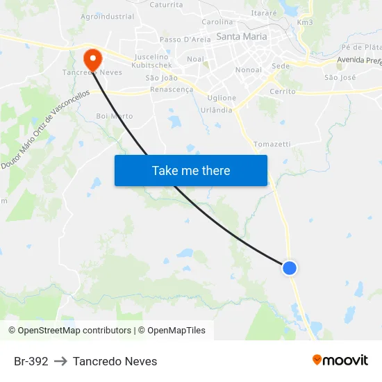 Br-392 to Tancredo Neves map