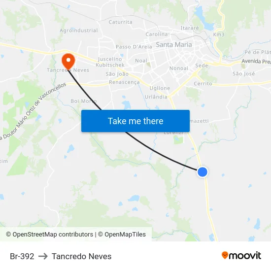Br-392 to Tancredo Neves map
