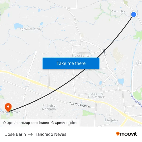 José Barin to Tancredo Neves map