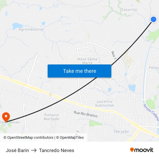 José Barin to Tancredo Neves map