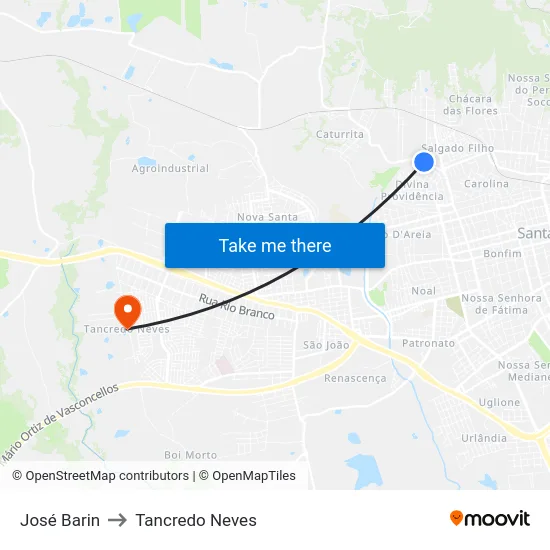 José Barin to Tancredo Neves map