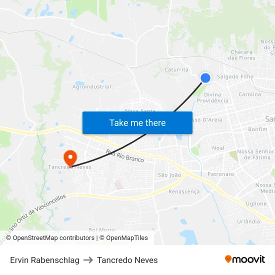 Ervin Rabenschlag to Tancredo Neves map