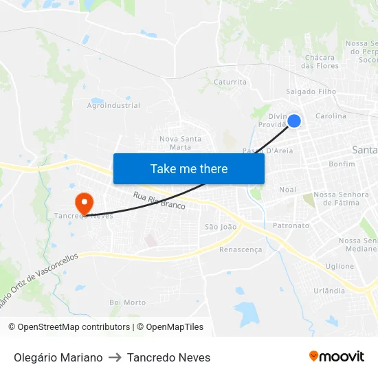 Olegário Mariano to Tancredo Neves map