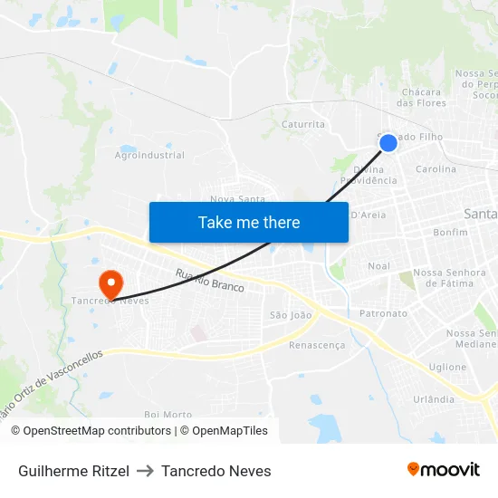 Guilherme Ritzel to Tancredo Neves map