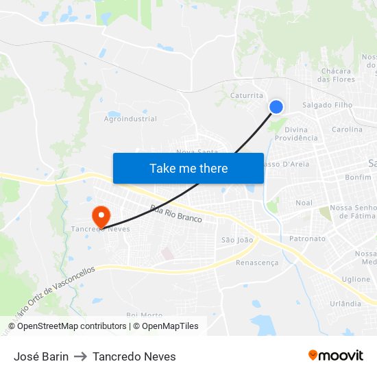 José Barin to Tancredo Neves map