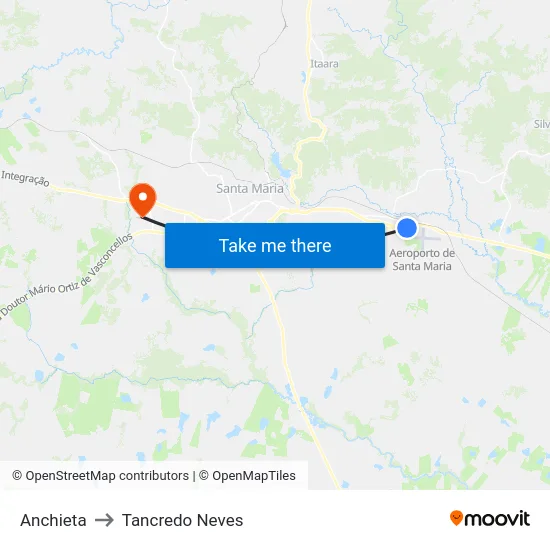 Anchieta to Tancredo Neves map