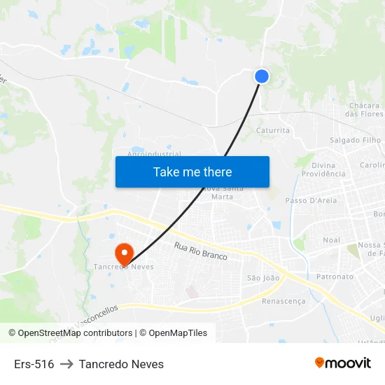 Ers-516 to Tancredo Neves map