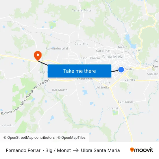 Fernando Ferrari - Big / Monet to Ulbra Santa Maria map